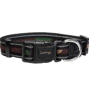 Jump Black and Brown Dog Collar, Reflective Detail - Size M
